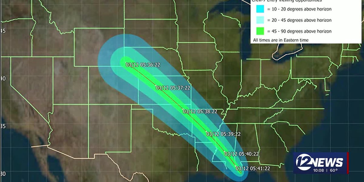 SpaceX Dragon Endurance spacecraft will be visible over Kansas