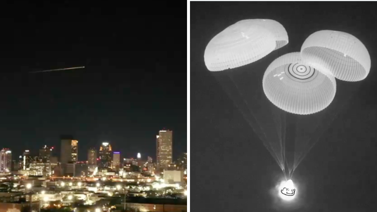 Watch the SpaceX Dragon capsule reenter the Earth's atmosphere