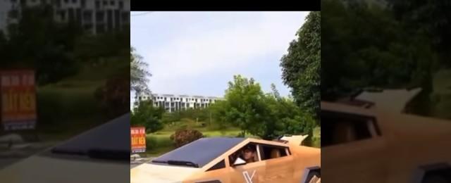 Real Wooden Tesla Cybertruck! “Wood” you spend 100 days or $100k to have one? #tesla #cybertruck