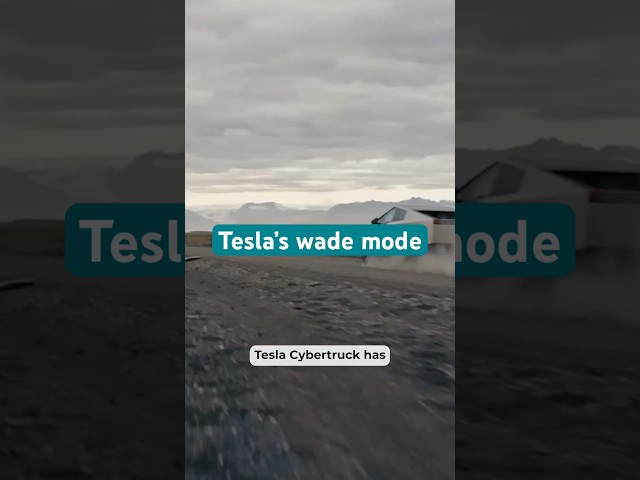 Tesla claims that the Cybertruck can  through water thanks to wade mode. #tesla #elonmusk #ev