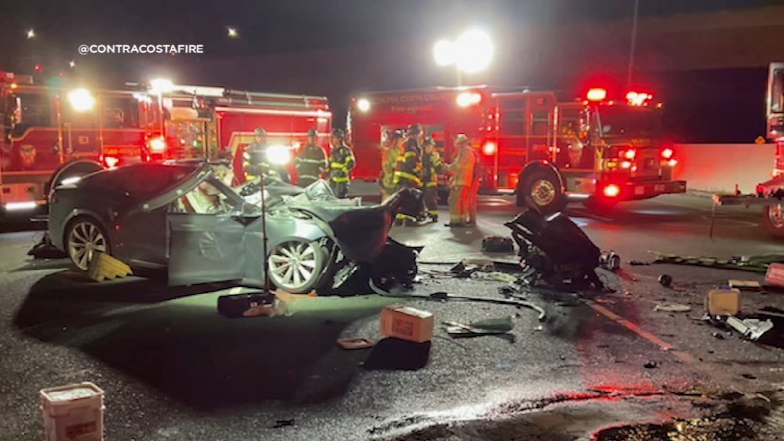 Tesla that hit fire truck in deadly I-680 crash in Walnut Creek was on autopilot, company says
