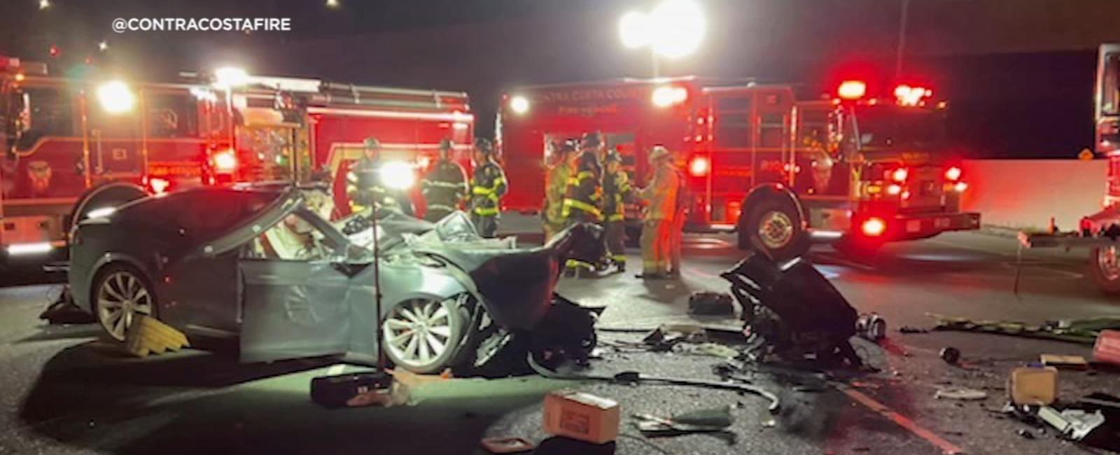 Tesla that hit fire truck in deadly I-680 crash in Walnut Creek was on autopilot, company says