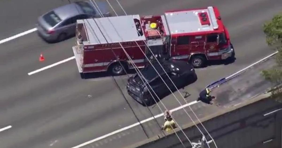 Tesla plows into fire engine on Highway 680 in Fremont