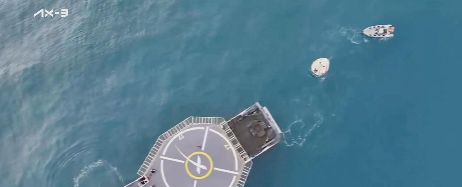 SpaceX Dragon capsule carrying Ax-3 astronauts safely splashes down