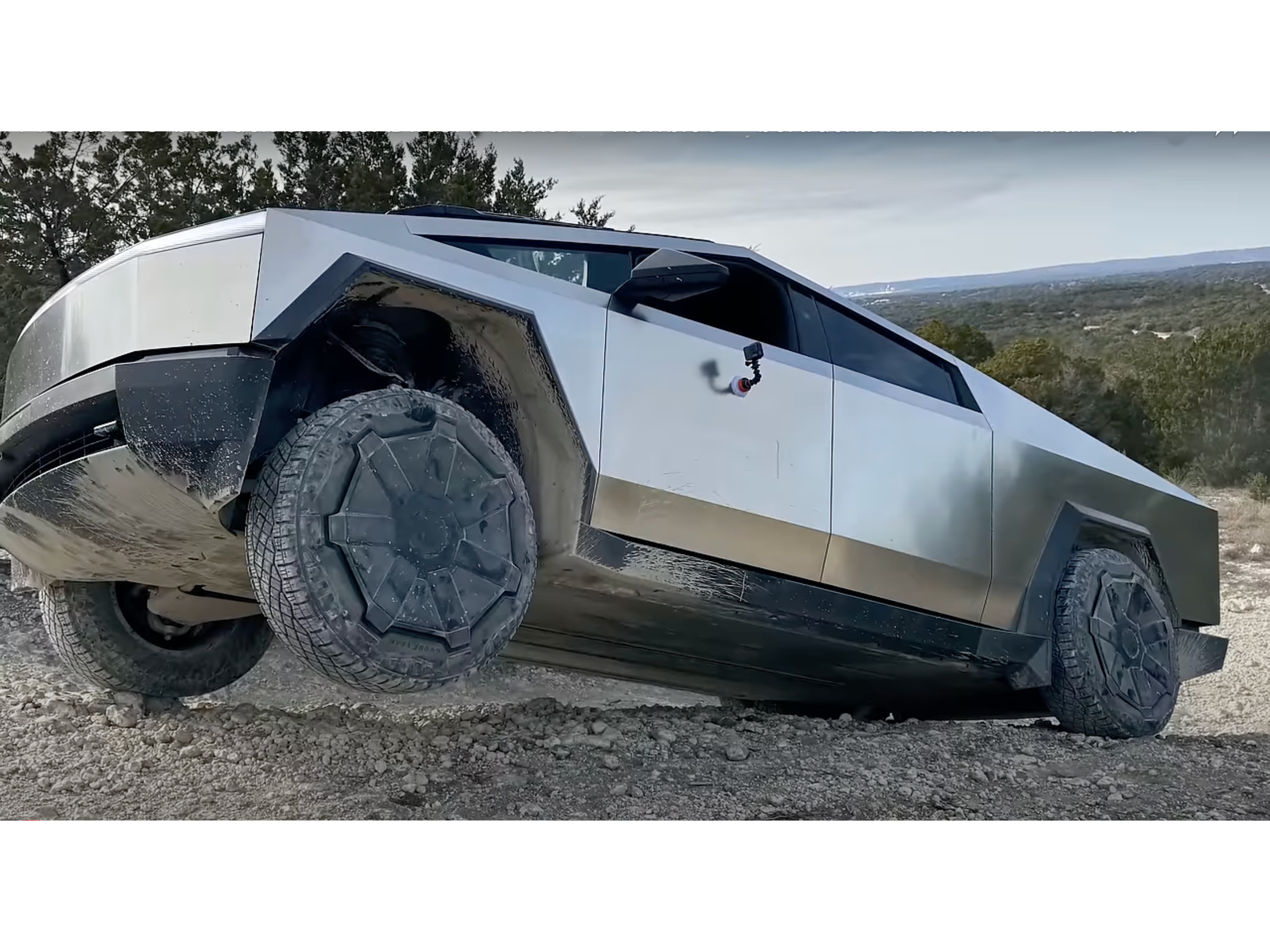 Tesla Cybertruck first off-road test: Youtuber has trouble getting up small hills, broken flaps