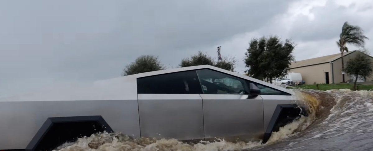 Tesla Cybertruck drives through water in first real-world Wade Mode test
