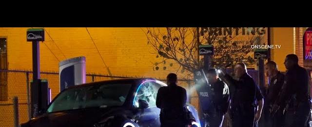 LAPD Breaks Window Of Stolen Tesla With “Sleeping” Suspect Inside