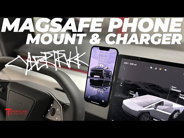 Cybertruck MagSafe Phone Mount & Charger for iPhone & Android Devices 📲 Plug and Play Tesla Kit