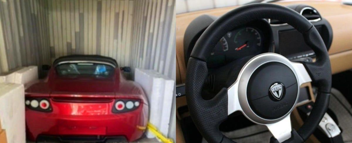 3 Brand-New 2010 Tesla Roadsters Were Found in Shipping Containers