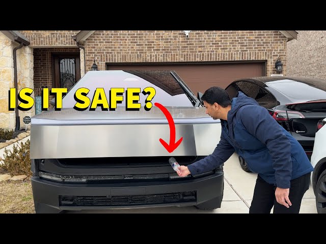 Tesla Cybertruck Frunk is SAFE? Be careful when closing Frunk