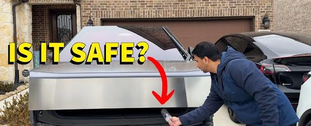 Tesla Cybertruck Frunk is SAFE? Be careful when closing Frunk