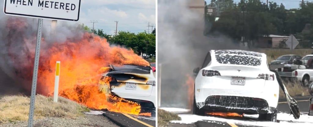 Man Whose Tesla Caught Fire Said Customer Service Gave Strange Advice