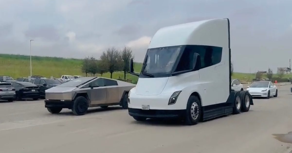 Tesla Semi takes to the track, taking on Cybertruck