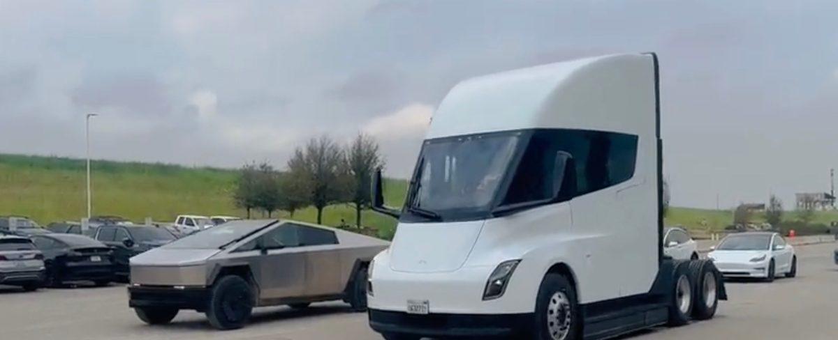 Tesla Semi takes to the track, taking on Cybertruck