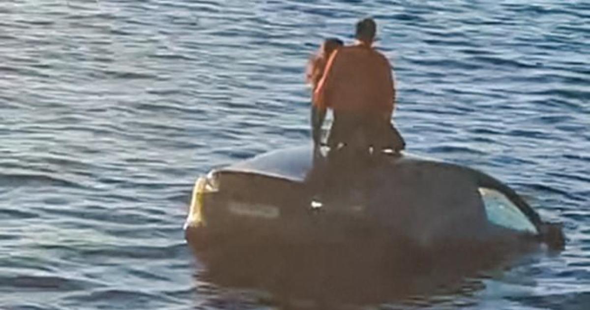 A Tesla plunged into frigid water in Norway. The motorists were rescued by a floating sauna as their car sank.