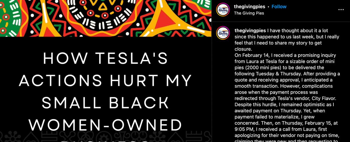 Tesla Stiffs Black-Owned Bakery On $16,000 Black History Month Order