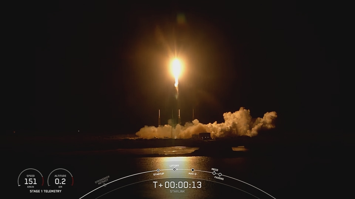 WATCH: SpaceX sends Starlink satellites into orbit with overnight Falcon 9 rocket launch
