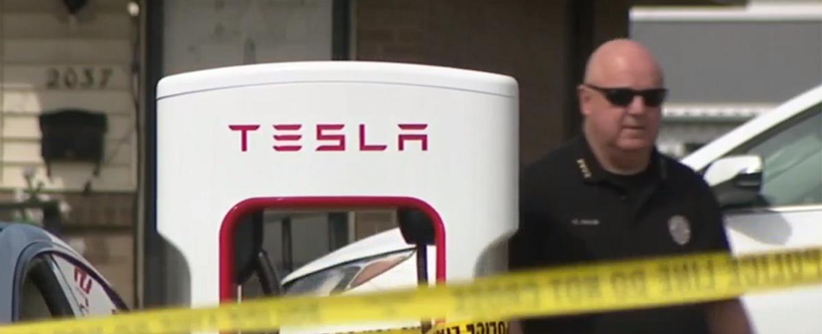 Deadly shooting at Tesla charging station after armed man is maced by alleged shooter