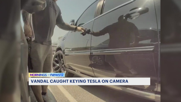 Caught on camera: Man caught keying Tesla in Pompton Lakes