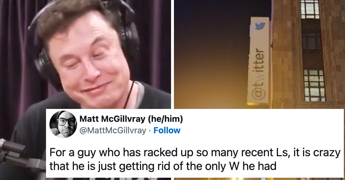 Elon Musk Paints Over The 'W' At Twitter Headquarters To Make It Say 'Titter' And Changes Handle To 'Harry Bolz'