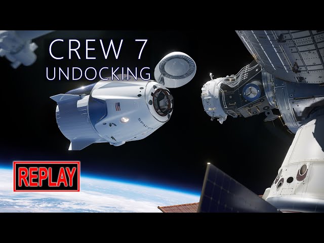 REPLAY: Crew-7 departs the ISS on SpaceX Crew Dragon (11 Mar 2024)