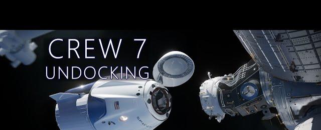 REPLAY: Crew-7 departs the ISS on SpaceX Crew Dragon (11 Mar 2024)