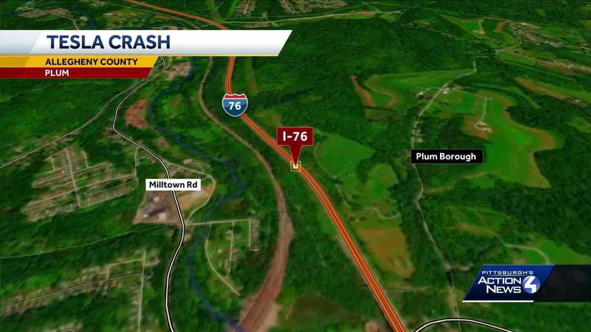Tesla crash on Pennsylvania Turnpike in Plum