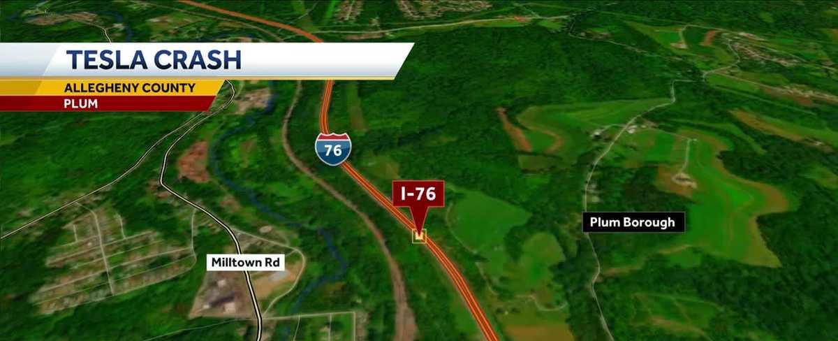 Tesla crash on Pennsylvania Turnpike in Plum