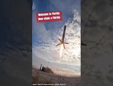 Incrível SpaceX booster voltando! #shorts #spacex #falconheavy