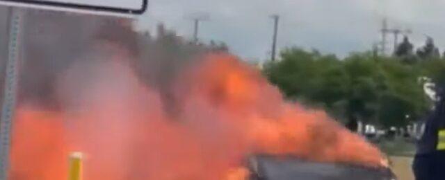 'So Lucky to Be Alive:' California Man Narrowly Escapes as His Tesla Catches Fire on Highway