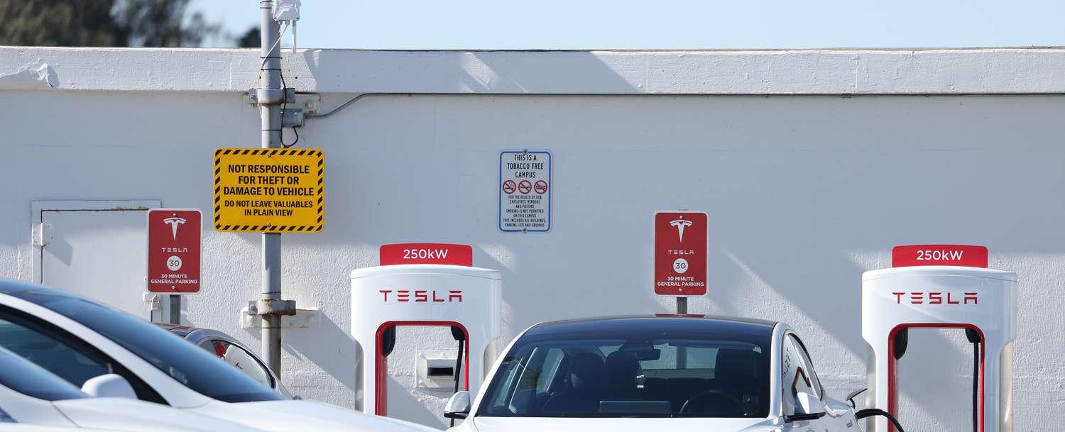 Tesla Shares Set a Record as Several EV Charging Firms Add Tesla Connectors