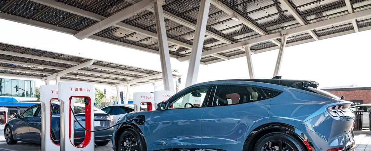 Ford EVs Can Now Charge at Tesla Superchargers, Here's How