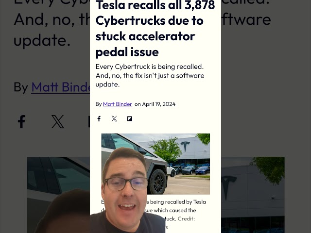 Every single Tesla Cybertruck is being recalled for a physical fix, not software! #cybertruck