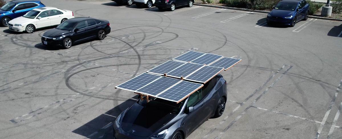 Tesla Owner Builds Solar Array That Folds Out of Model Y Roof