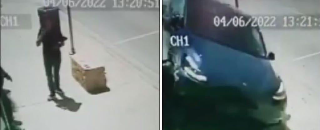 Tesla driver careens onto sidewalk in Texas | Fox News Video
