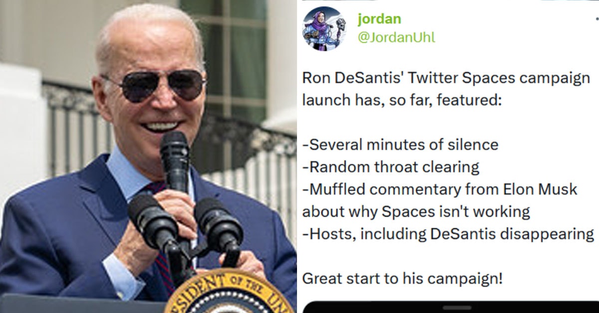 Joe Biden Trolls Ron DeSantis And Elon Musk Over Their Glitch-Filled Twitter Presidential Announcement Event