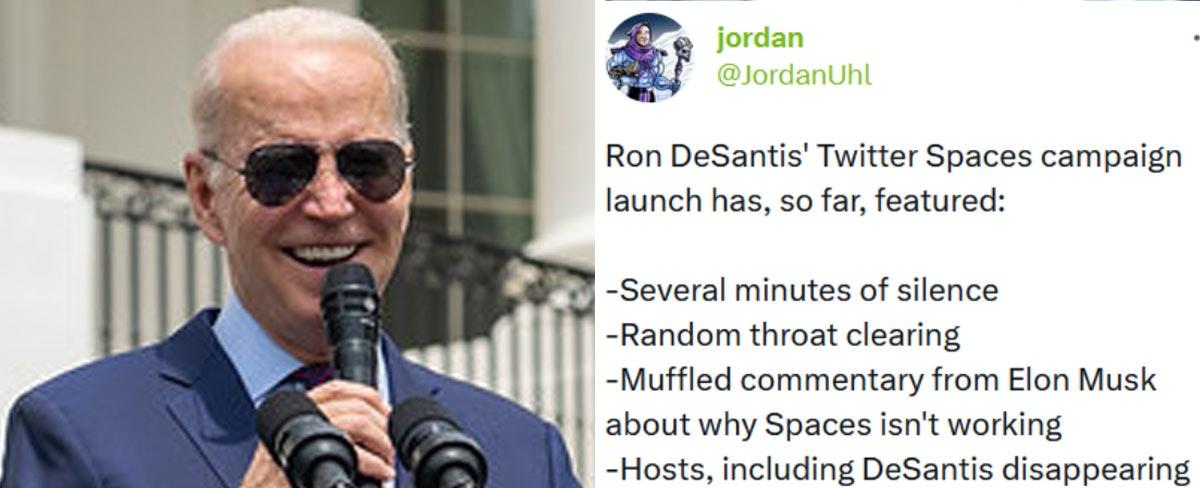 Joe Biden Trolls Ron DeSantis And Elon Musk Over Their Glitch-Filled Twitter Presidential Announcement Event