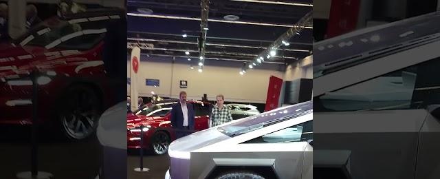 Tesla Cybertruck in Canada! Seen at the 2024 Montreal Auto Show #shorts