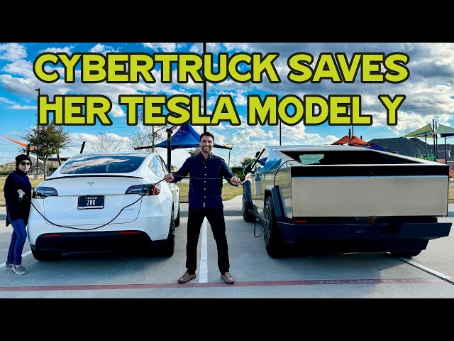 Cybertruck charging my Tesla Model Y and People Love it
