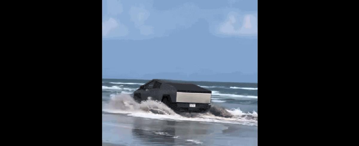 Watch A Tesla Cybertruck Drive Into The Ocean