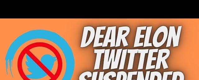 Dear Elon Musk Twitter Permanently Suspended My Account