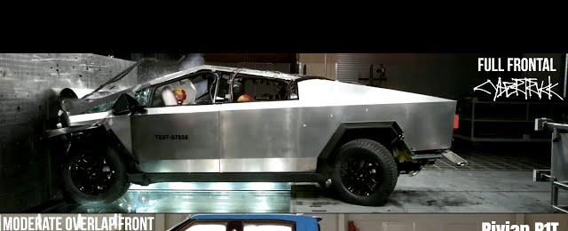 Tesla Cybertruck vs Rivian R1T Crash Test and Safety