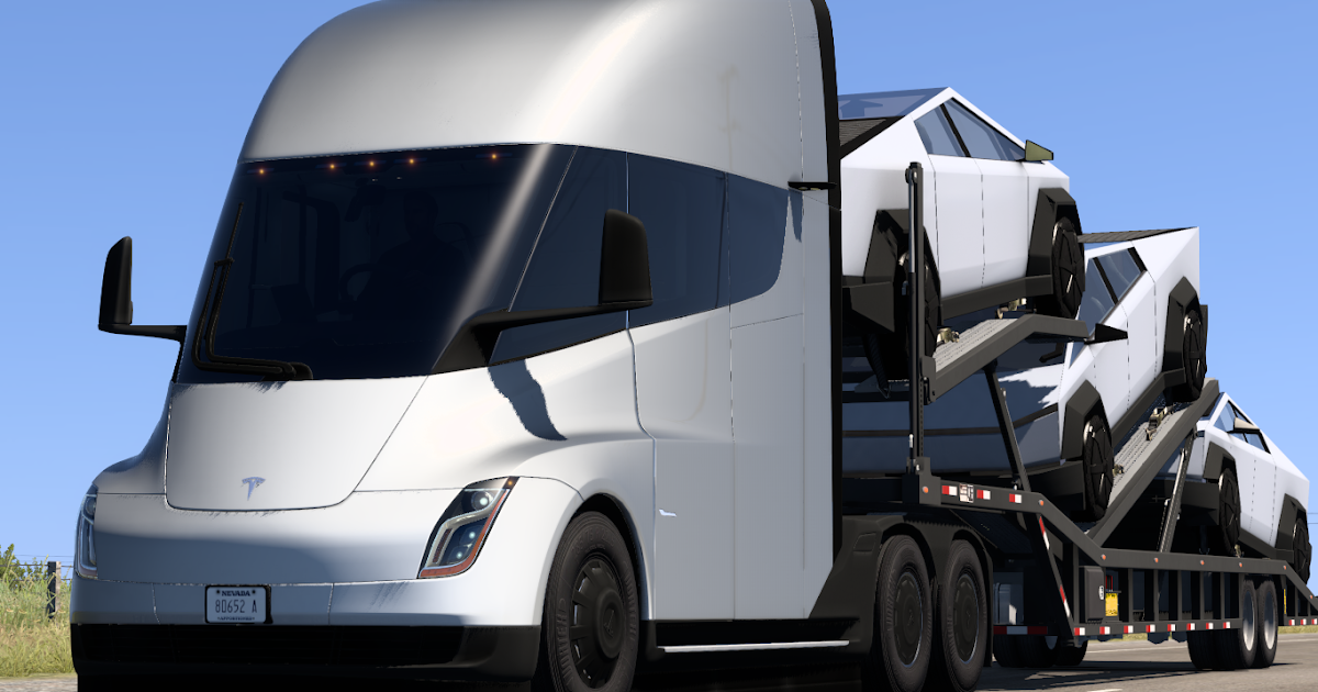 NEW TESLA SEMI TRUCK & (simple CYBERTRUCK + CARGO)
