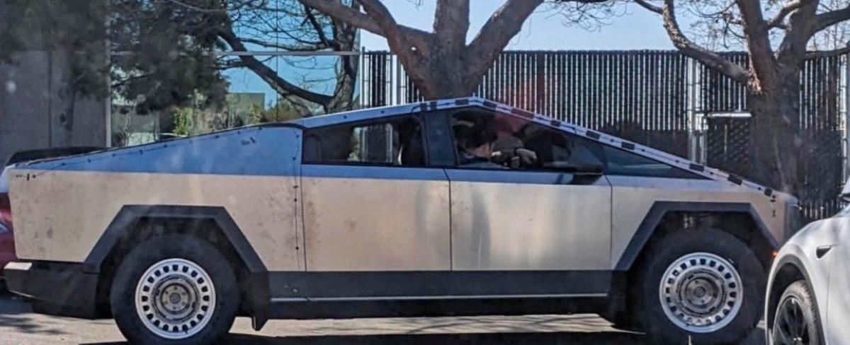 Tesla Cybertruck prototype spotted with new steel wheels