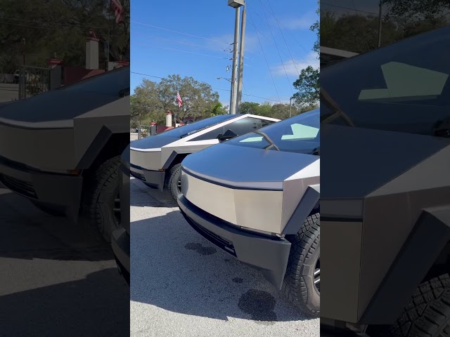 Tesla Cybertruck gets vinyl wrapped to TITANIUM!