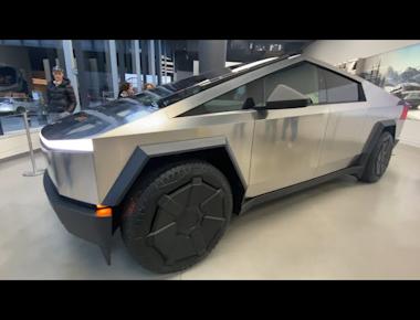 Tesla Cybertruck and Tesla Bot, 2024 at Tesla Meatpacking