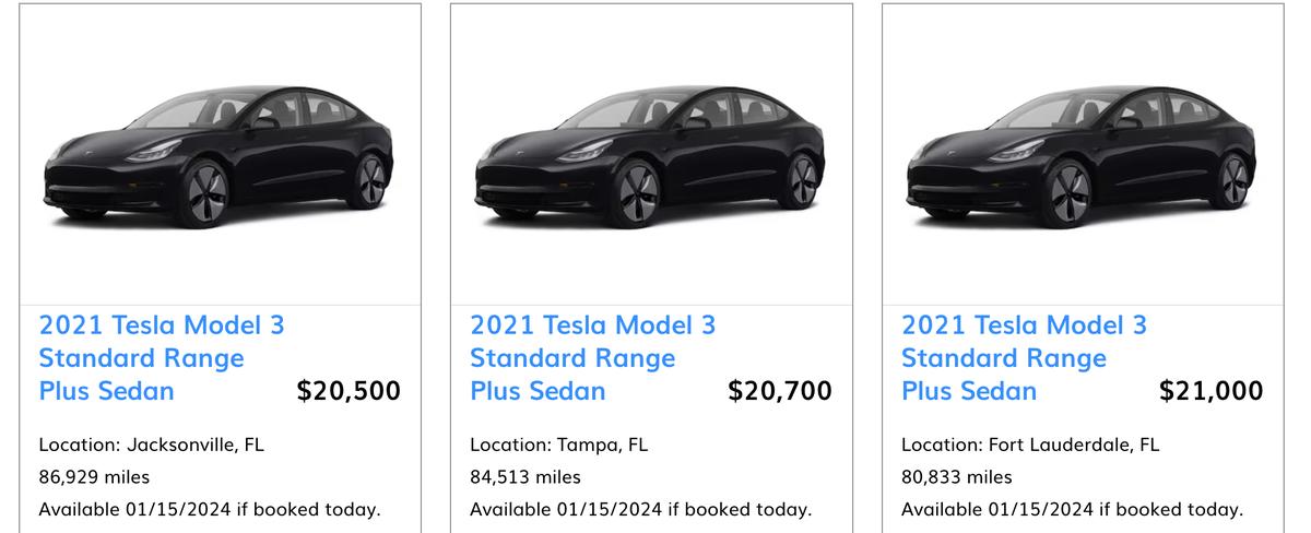 Hertz Is Selling Its Fleet Of Rental Tesla Model 3s For Cheap
