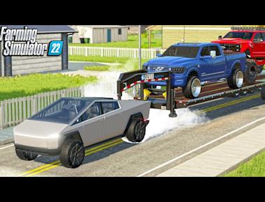 TESLA CYBERTRUCK VS FULLY LOADED GOOSENECK TRAILER!