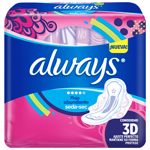 Always Toallas Seda-Sec Para Flujo Abundante Con Alas