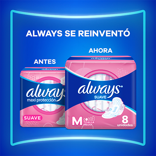 Always para Flujo Medio con Cubierta Suave